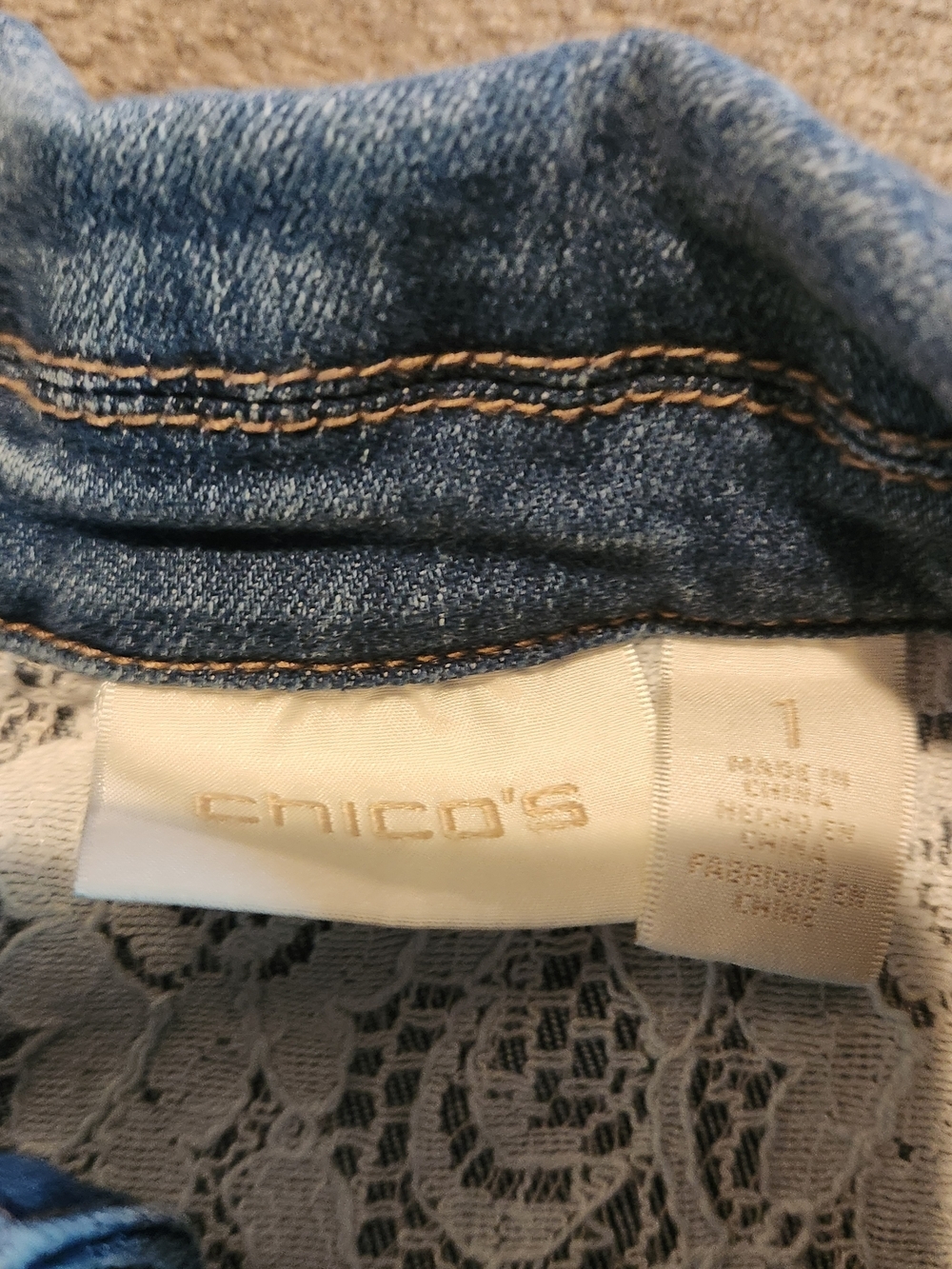 Chico's Medium Wash Blue Denim Jacket - Women's SMALL 1 - Picture 3 of 6